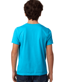 Sample of Next Level 3312 - Youth CVC Crew in TURQUOISE from side back