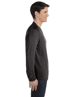 Sample of Canvas 3425 - Unisex Jersey Long-Sleeve V-Neck T-Shirt in CHAR-BLACK TRIB from side sleeveleft