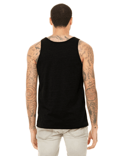 Sample of Bella+Canvas 3480 - Unisex Jersey Tank in BLACK HEATHER from side back