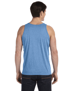 Sample of Bella+Canvas 3480 - Unisex Jersey Tank in BLUE TRIBLEND from side back