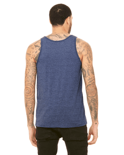 Sample of Bella+Canvas 3480 - Unisex Jersey Tank in HEATHER NAVY from side back