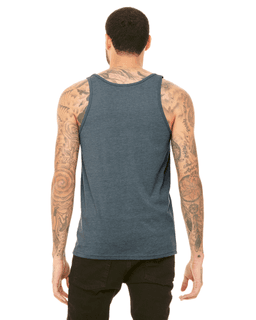 Sample of Bella+Canvas 3480 - Unisex Jersey Tank in HEATHER SLATE from side back