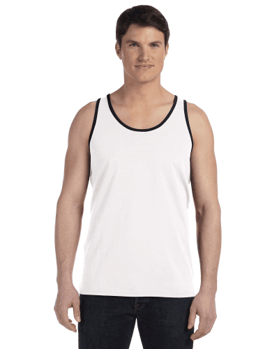 Sample of Bella+Canvas 3480 - Unisex Jersey Tank in WHITE BLACK style