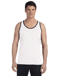 Sample of Bella+Canvas 3480 - Unisex Jersey Tank in WHITE BLACK from side front