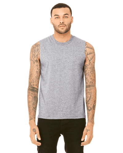 Sample of Canvas 3483 - Unisex Jersey Muscle Tank in ATHLETIC HEATHER style