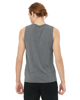 Sample of Canvas 3483 - Unisex Jersey Muscle Tank in DEEP HEATHER from side back