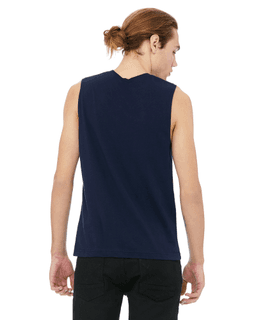 Sample of Canvas 3483 - Unisex Jersey Muscle Tank in NAVY from side back