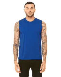 Sample of Canvas 3483 - Unisex Jersey Muscle Tank in TRUE ROYAL from side front