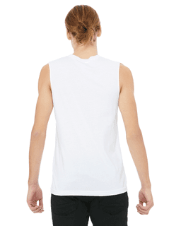 Sample of Canvas 3483 - Unisex Jersey Muscle Tank in WHITE from side back