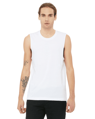 Sample of Canvas 3483 - Unisex Jersey Muscle Tank in WHITE style