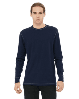 Sample of Canvas 3500 - Men's Thermal Long-Sleeve T-Shirt in NAVY GREY from side front