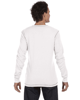 Sample of Canvas 3500 - Men's Thermal Long-Sleeve T-Shirt in WHITE GREY from side back