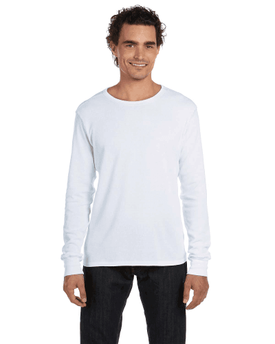 Sample of Canvas 3500 - Men's Thermal Long-Sleeve T-Shirt in WHITE WHITE style