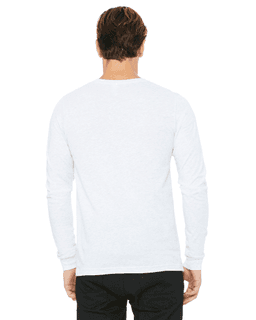 Sample of Canvas 3501 - Unisex Jersey Long-Sleeve T-Shirt in ASH from side back