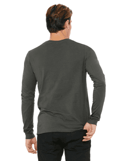 Sample of Canvas 3501 - Unisex Jersey Long-Sleeve T-Shirt in ASPHALT from side back