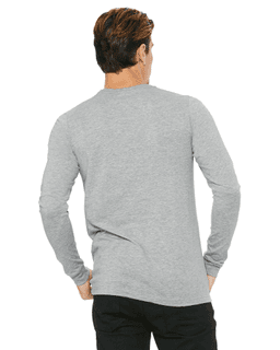 Sample of Canvas 3501 - Unisex Jersey Long-Sleeve T-Shirt in ATHLETIC HEATHER from side back