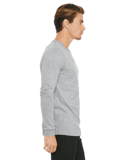 Sample of Canvas 3501 - Unisex Jersey Long-Sleeve T-Shirt in ATHLETIC HEATHER from side sleeveleft