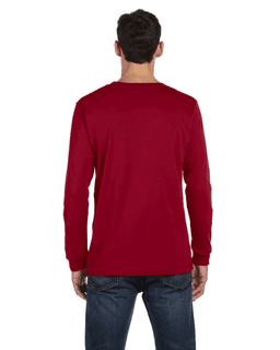 Sample of Canvas 3501 - Unisex Jersey Long-Sleeve T-Shirt in CARDINAL from side back