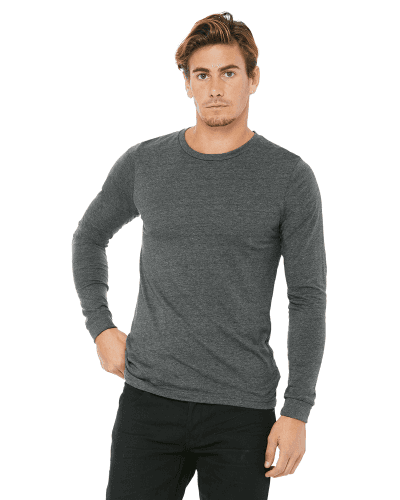 Sample of Canvas 3501 - Unisex Jersey Long-Sleeve T-Shirt in DEEP HEATHER style