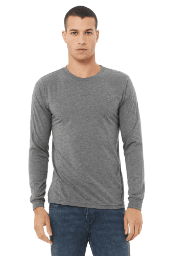 Sample of Canvas 3501 - Unisex Jersey Long-Sleeve T-Shirt in GREY TRIBLEND style