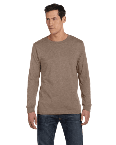 Sample of Canvas 3501 - Unisex Jersey Long-Sleeve T-Shirt in HEATHER BROWN style