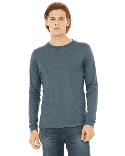 Sample of Canvas 3501 - Unisex Jersey Long-Sleeve T-Shirt in HEATHER SLATE style