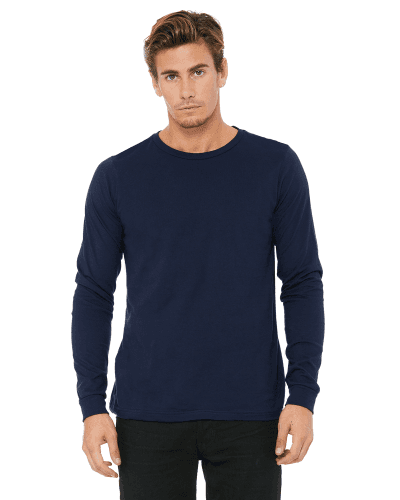 Sample of Canvas 3501 - Unisex Jersey Long-Sleeve T-Shirt in NAVY style