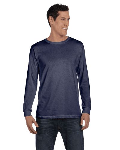 Sample of Canvas 3501 - Unisex Jersey Long-Sleeve T-Shirt in NAVY TRIBLEND style