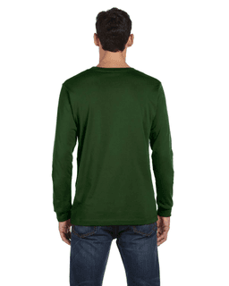 Sample of Canvas 3501 - Unisex Jersey Long-Sleeve T-Shirt in OLIVE from side back