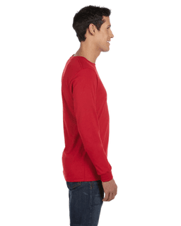 Sample of Canvas 3501 - Unisex Jersey Long-Sleeve T-Shirt in RED from side sleeveleft