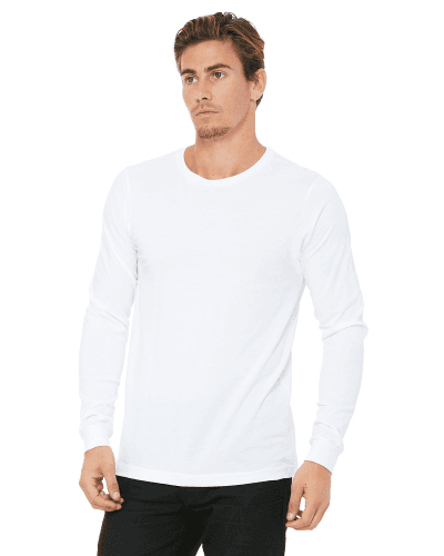 Sample of Canvas 3501 - Unisex Jersey Long-Sleeve T-Shirt in WHITE style