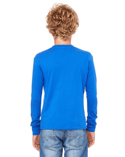 Sample of Canvas 3501Y - Youth Jersey Long-Sleeve T-Shirt in TRUE ROYAL from side back