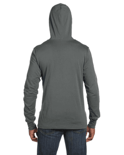 Sample of Canvas 3512 - Unisex Jersey Long-Sleeve Hoodie in ASPHALT from side back