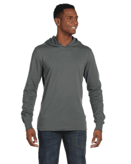 Sample of Canvas 3512 - Unisex Jersey Long-Sleeve Hoodie in ASPHALT from side front