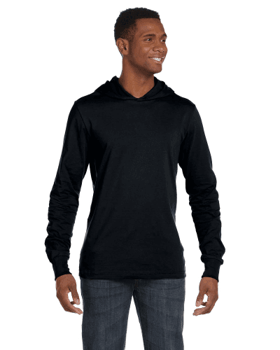 Sample of Canvas 3512 - Unisex Jersey Long-Sleeve Hoodie in BLACK style