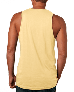 Sample of Next Level 3633 - Men's Cotton Tank in BANANA CREAM from side back