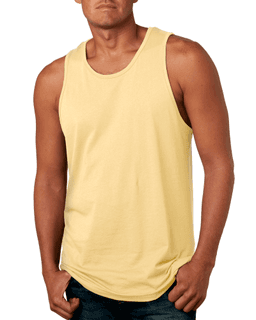 Sample of Next Level 3633 - Men's Cotton Tank in BANANA CREAM from side front