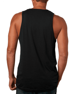 Sample of Next Level 3633 - Men's Cotton Tank in BLACK from side back