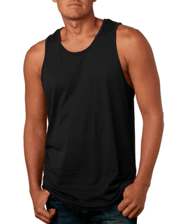 Sample of Next Level 3633 - Men's Cotton Tank in BLACK from side front