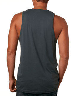 Sample of Next Level 3633 - Men's Cotton Tank in HEAVY METAL from side back