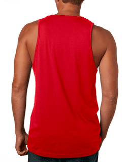 Sample of Next Level 3633 - Men's Cotton Tank in RED from side back