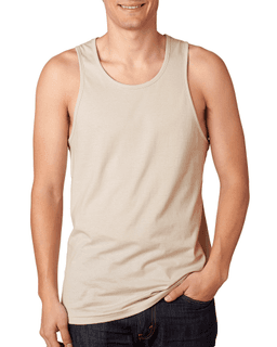 Sample of Next Level 3633 - Men's Cotton Tank in SAND from side front