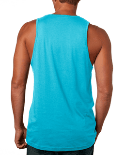 Sample of Next Level 3633 - Men's Cotton Tank in TAHITI BLUE from side back