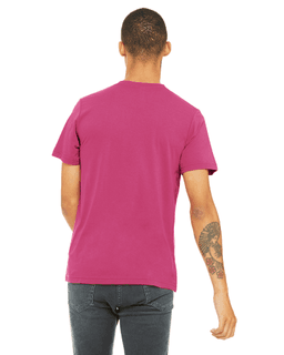 Sample of Canvas 3650 - Unisex Poly-Cotton Short-Sleeve T-Shirt in BERRY from side back