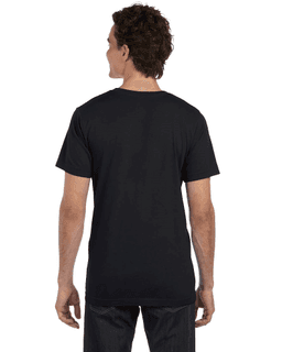 Sample of Canvas 3650 - Unisex Poly-Cotton Short-Sleeve T-Shirt in BLACK from side back