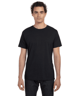 Sample of Canvas 3650 - Unisex Poly-Cotton Short-Sleeve T-Shirt in BLACK from side front