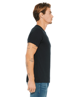 Sample of Canvas 3650 - Unisex Poly-Cotton Short-Sleeve T-Shirt in BLACK from side sleeveleft