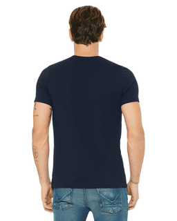 Sample of Canvas 3650 - Unisex Poly-Cotton Short-Sleeve T-Shirt in NAVY from side back