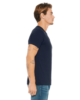 Sample of Canvas 3650 - Unisex Poly-Cotton Short-Sleeve T-Shirt in NAVY from side sleeveleft