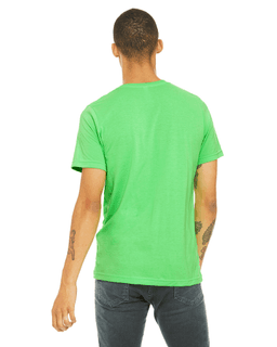 Sample of Canvas 3650 - Unisex Poly-Cotton Short-Sleeve T-Shirt in NEON GREEN from side back